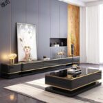 ⁦طقم طاولة تلفاز مع قهوة بتصميم ايطالي كلاسيكي⁩ - الصورة ⁦2⁩