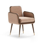 ⁦كرسي جلدي فاخر بأرجل معدنية⁩ - الصورة ⁦3⁩