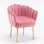 ⁦كرسي مخملي فردي بتصميم عصري⁩ - الصورة ⁦3⁩