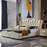 ⁦سرير نوم جلد مع 2 كمودينه⁩ - الصورة ⁦4⁩