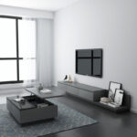 ⁦طاولة تلفاز مع طاولة قهوة بتصميم حديث⁩ - الصورة ⁦7⁩