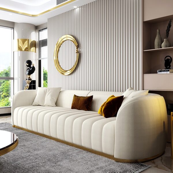 كنبة جلد فاخر متعدد المقاسات