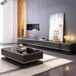 ⁦طقم طاولة تلفاز مع قهوة بتصميم ايطالي كلاسيكي⁩ - الصورة ⁦4⁩