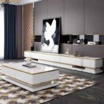 ⁦طقم طاولة تلفاز مع قهوة بتصميم ايطالي كلاسيكي⁩ - الصورة ⁦5⁩