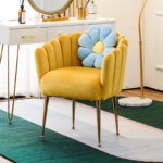 ⁦كرسي مخملي فردي بتصميم عصري⁩ - الصورة ⁦10⁩