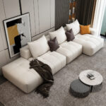 كنبة زاوية جلدية بتصميم إيطالي فاخر