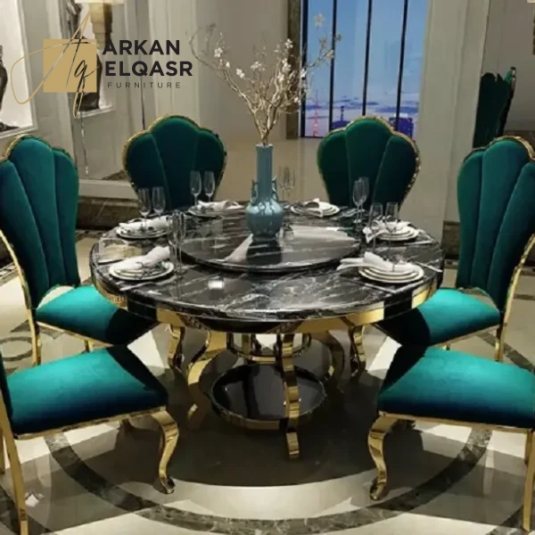 طاولة طعام دائرية فاخرة