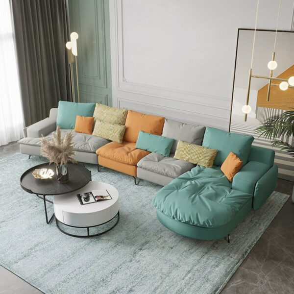 كنبة زاوية غرفة معيشة بتصميم مودرن