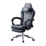 كرسي ألعاب جلدي متعدد الاستخدام مع مسند متحرك للقدم