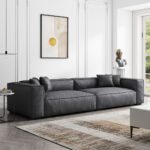 كنبة مودرن جلد مريح بتصميم فاخر