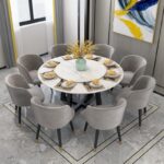 ⁦طاولة طعام رخام مع ثمانية مقاعد فاخرة⁩ - الصورة ⁦3⁩