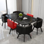 ⁦طاولة طعام مستطيلة مع ستة كراسى⁩ - الصورة ⁦6⁩