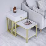 طاولة جانبية مزدوجة متداخلة بتصميم حديث