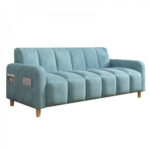 ⁦كنب مريح بثلاثة مقاعد – تصميم ليزي شيك عصري – إسفنج عالي الكثافة – قماش ناعم – لون رمادي فاتح⁩ - الصورة ⁦4⁩