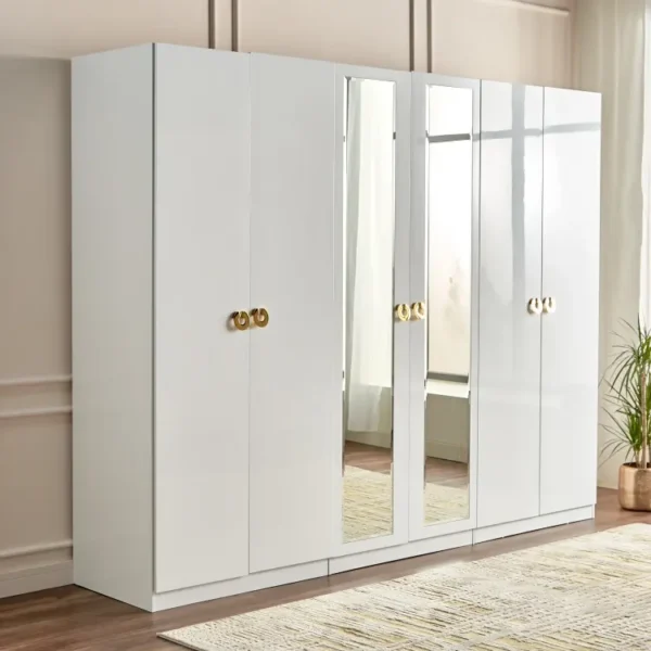 خزانة ملابس ستة أبواب بتصميم حديث