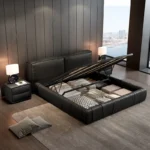 ⁦سرير نوم جلد فاخر على الطراز الايطالى⁩ - الصورة ⁦5⁩