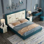 سرير جلد بتصميم بسيط