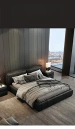 ⁦سرير نوم جلد فاخر على الطراز الايطالى⁩ - الصورة ⁦6⁩