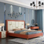 ⁦سرير جلد بتصميم بسيط⁩ - الصورة ⁦3⁩