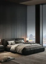 ⁦سرير نوم جلد فاخر على الطراز الايطالى⁩ - الصورة ⁦7⁩