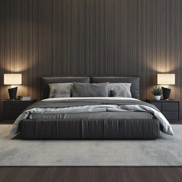 سرير نوم جلد فاخر على الطراز الايطالى