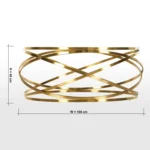 ⁦طاولة قهوة دائرية بتصميم ملتف وسطح زجاجي⁩ - الصورة ⁦4⁩