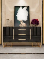 طاولة بوفيه طعام فاخر بسطح رخامي