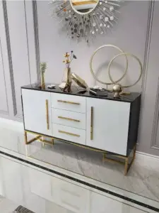 طاولة بوفيه طعام فاخر بسطح رخامي
