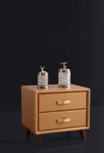 ⁦طاولة سرير جانبية مغطى بالجلد منفصل بعدة ألوان⁩ - الصورة ⁦3⁩