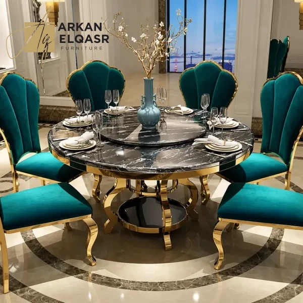 طاولة طعام دائرية فاخرة