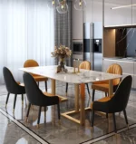 ⁦طاولة طعام رخام بتصميم ايطالي⁩ - الصورة ⁦3⁩