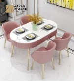 طاولة طعام رخام حديثة بتصميم انيق