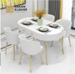 طاولة طعام رخام حديثة بتصميم انيق