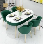طاولة طعام رخام حديثة بتصميم انيق