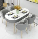 طاولة طعام رخام حديثة بتصميم انيق