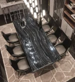 ⁦طاولة طعام رخام و كراسي بتصميم حديث⁩ - الصورة ⁦8⁩