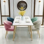 طاولة طعام رخامية عصرية مع اربع كراسي