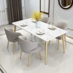 ⁦طاولة طعام رخامية عصرية مع اربع كراسي⁩ - الصورة ⁦3⁩