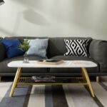 ⁦طاولة قهوة رخامية بقاعدة ستيل مودرن⁩ - الصورة ⁦4⁩