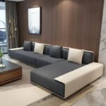 ⁦كنب زاويه جلد بتصميم فاخر⁩ - الصورة ⁦3⁩