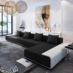 ⁦كنب زاويه جلد بتصميم فاخر⁩ - الصورة ⁦4⁩