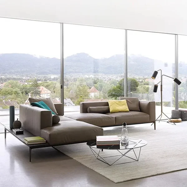 كنب حرف L حديثة متعددة المزايا