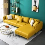 كنب زاويه جلد بتصميم إيطالي