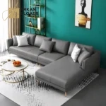 كنب زاويه جلد بتصميم إيطالي