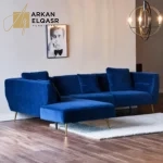 كنبة زاوية مخملية رباعية بتصميم أركيد