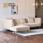 كنبة زاوية مخملية رباعية بتصميم أركيد