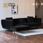 كنبة زاوية مخملية رباعية بتصميم أركيد