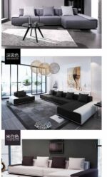 ⁦كنب زاويه جلد بتصميم فاخر⁩ - الصورة ⁦7⁩