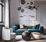 ⁦كنبة مخملية بتصميم مريح وجذاب⁩ - الصورة ⁦3⁩