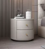 ⁦طاولة جانبية مستديرة بقاعدة استانلس ستيل⁩ - الصورة ⁦2⁩